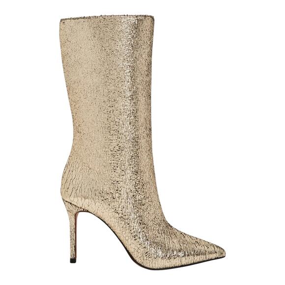 Katy Perry Women's Revival Pointed Toe Mid Calf Boots Gold Size 9 - Picture 2 of 4